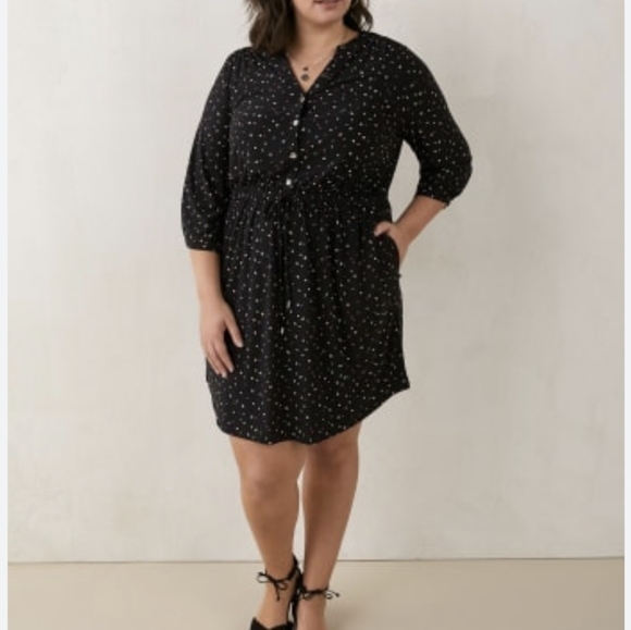 Penningtons Black dot pattern Fit and Flare Dress Size 3x - Picture 4 of 14